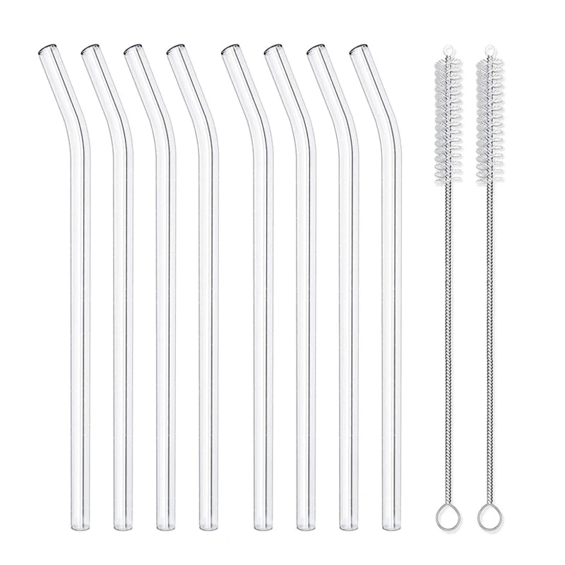4 Reusable Glass Straws