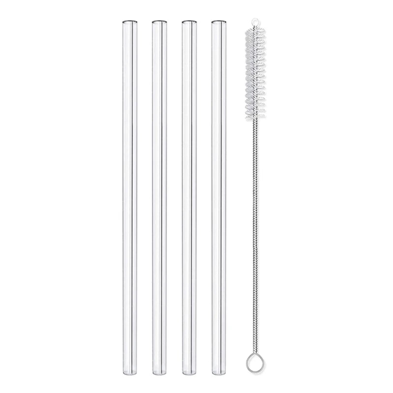 4  Reusable Glass Straws