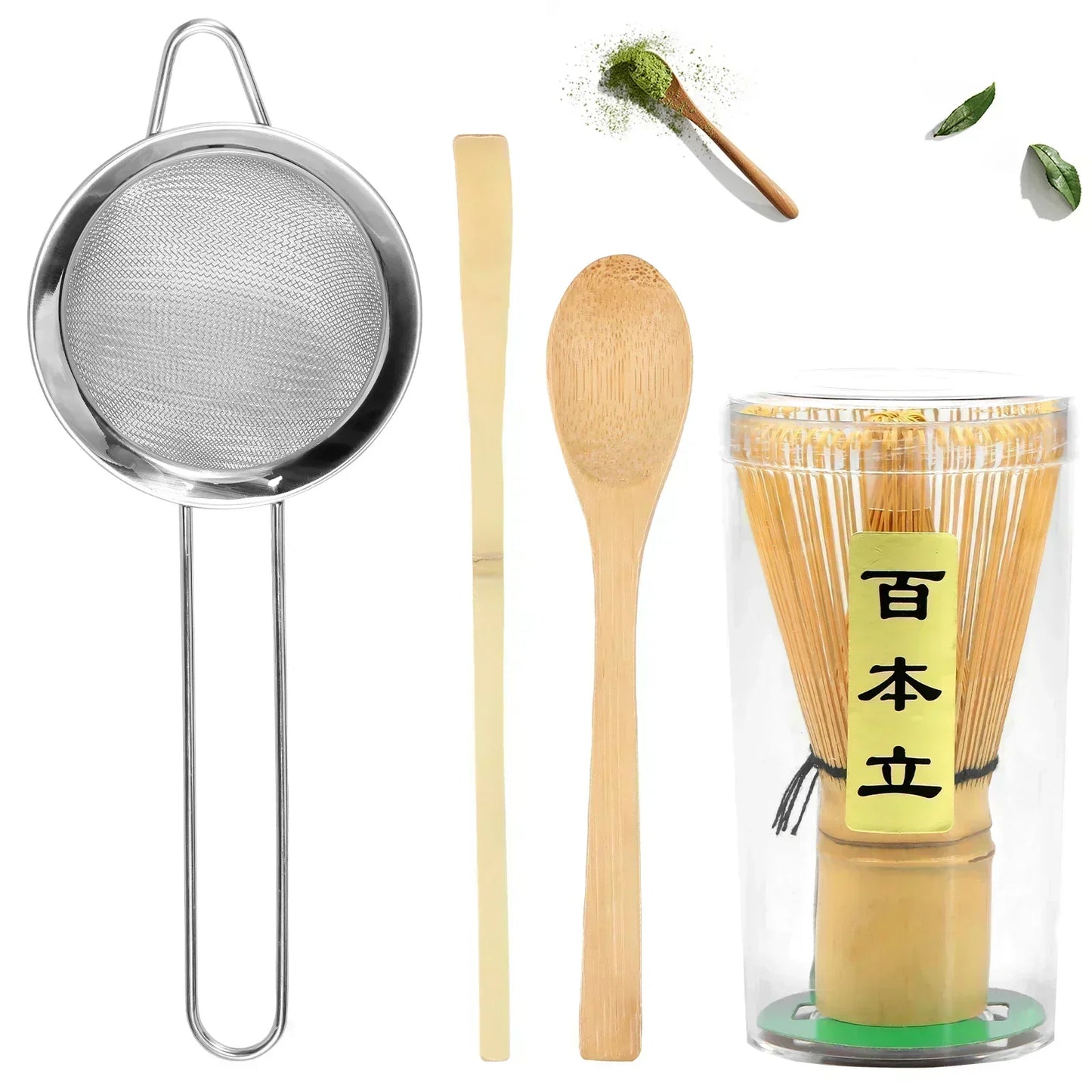 Tea Spoon Set Matcha Set Bamboo Tranditional Tea Sets Home Tea-Making Tools Accessories Pp Resin Tea Whisk Tea Brush