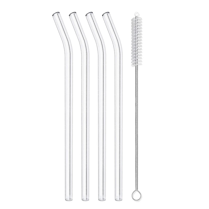 8 Reusable Glass Straws