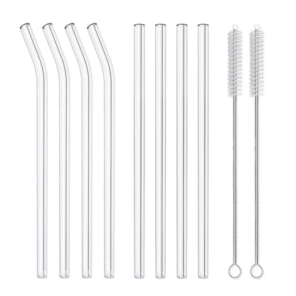 8 Reusable Glass Straws