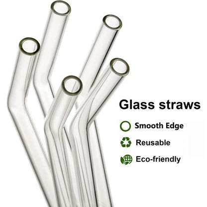 8 Reusable Glass Straws