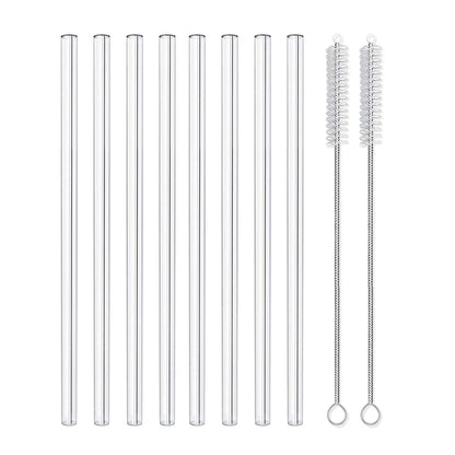 8 Reusable Glass Straws