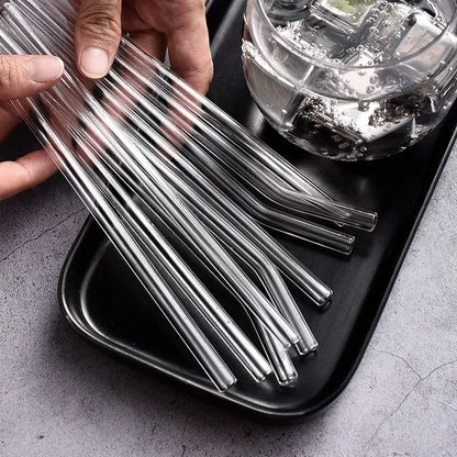 8 Reusable Glass Straws