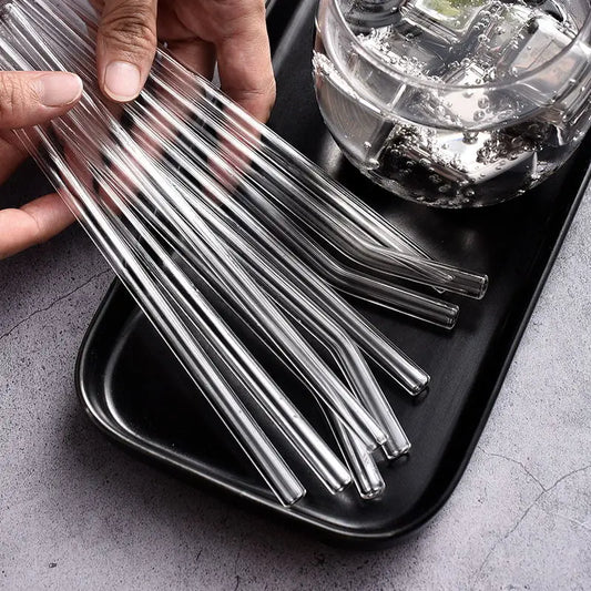 8 Reusable Glass Straws