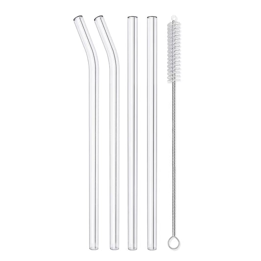 8 Reusable Glass Straws